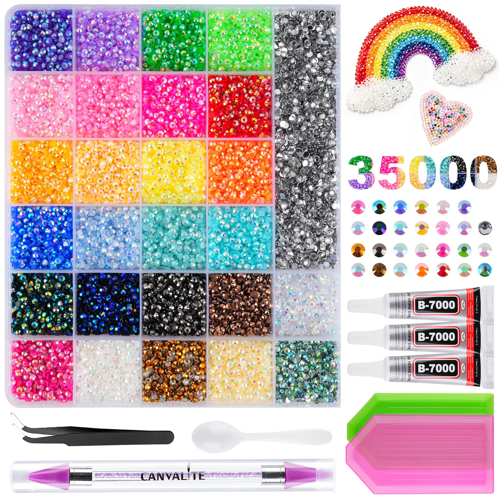 Photo 1 of CANVALITE 35000Pcs 3mm Rhinestones for Bedazzling