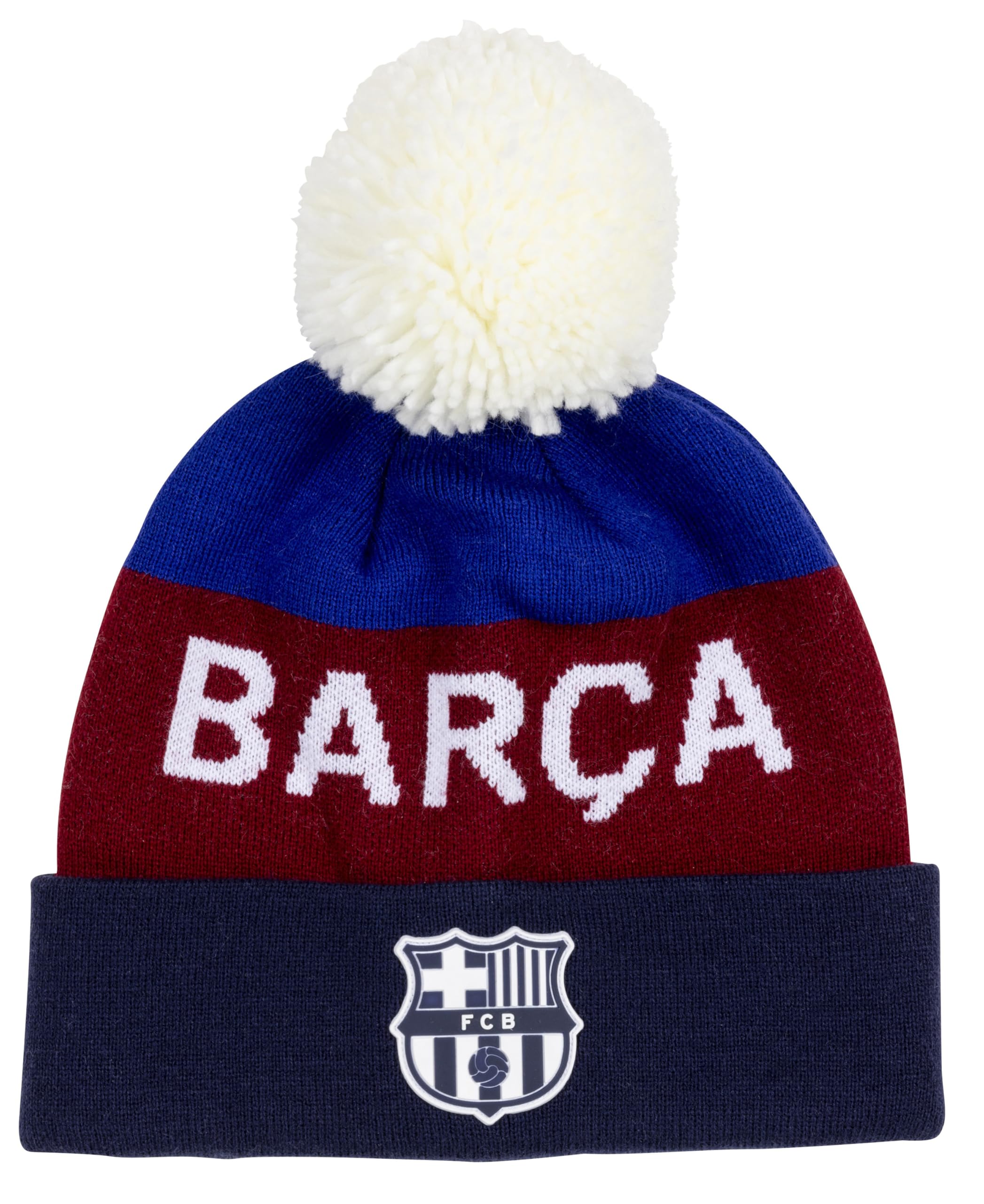Barça Supporter czapka z pomponem, oficjalna kolekcja FC Barcelona, piłka nożna, rozmiar męski