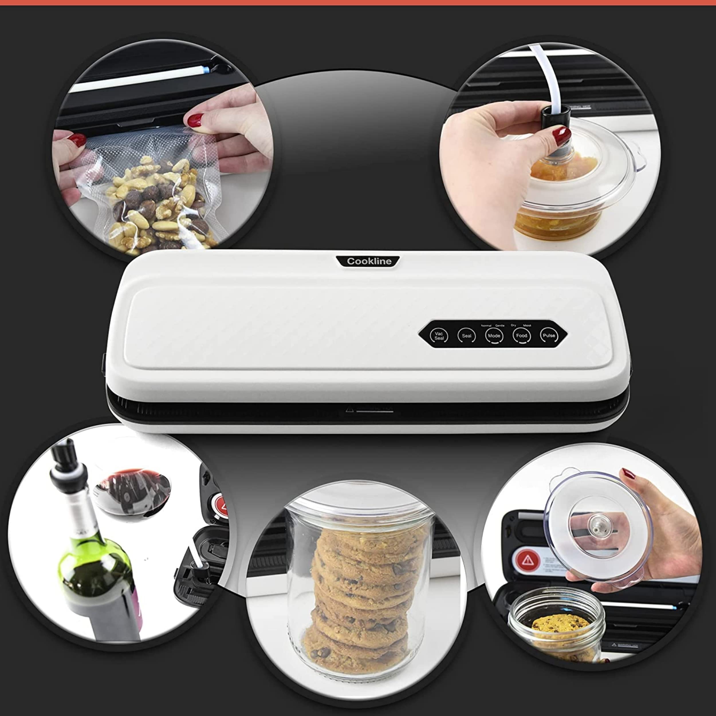 Machine de mise sous vide alimentaire | appareil Multifonctions qualité professionnelle | Kit complet | Emballage, conservation en sachets | Accessoires Couvercle, Rouleau, Bouchon, Sacs, Inclus.
