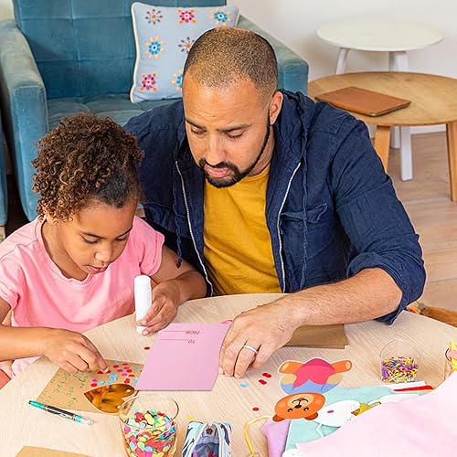 Miniatura 6 de Uptotop Paquete de 40 tarjetas de felicitación para el día de San Valentín con calcomanías, haz tus propias tarjetas de recuerdo de fiesta, tarjetas