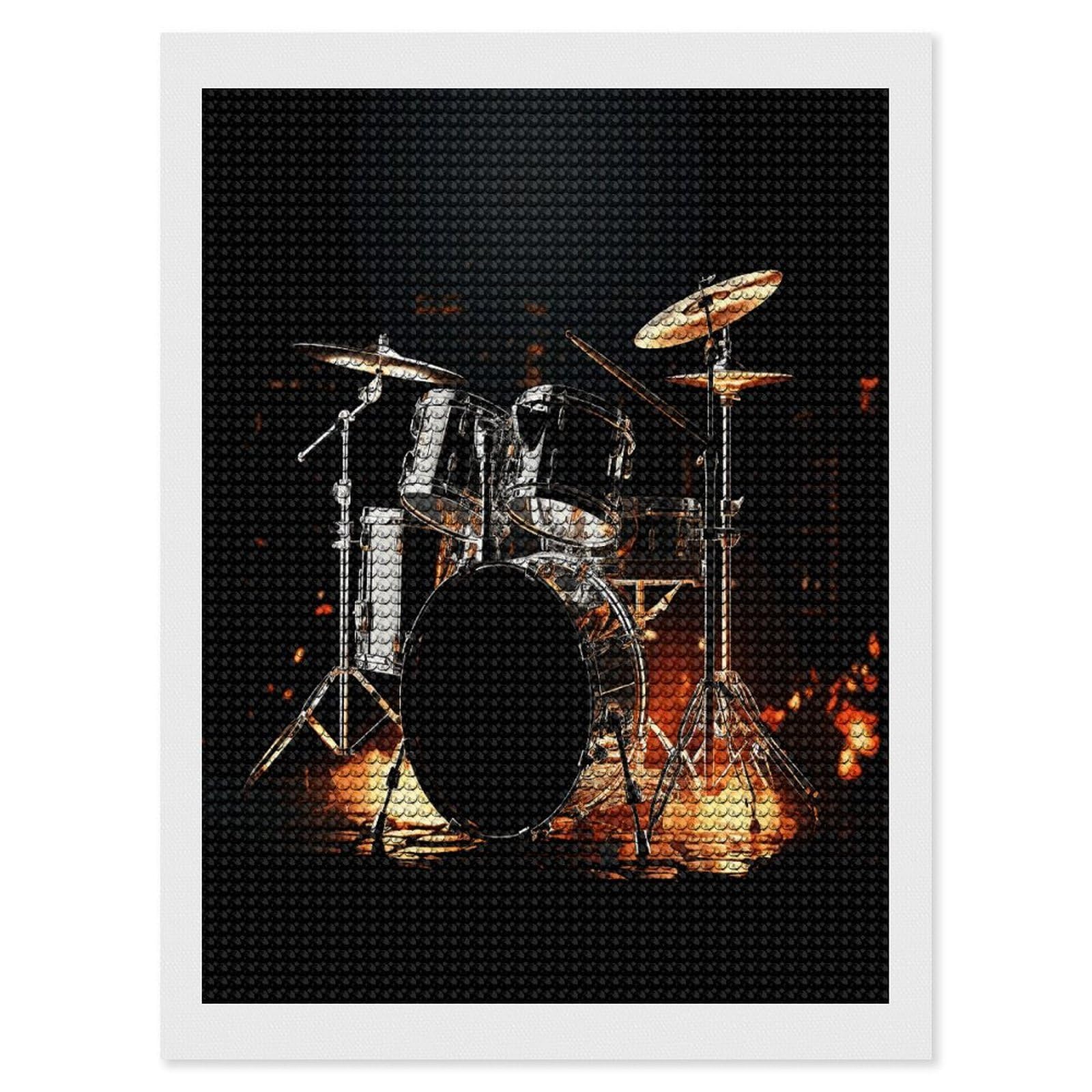 JTREHY Drummer Diamond Art Kits Personalized DIY Round Diamond Painting Kits for Beginner Full Drill Diamonds Dots Paintings for Adults Gem Art Crafts Home Decor