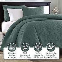Vista 3 de Madison Park Juego de edredón reversible de damasco acolchado, edredones rellenos de algodón, para todas las estaciones, edredón grande y cálido