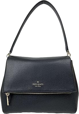 Kate Spade Leila Medium Pebbled Leather Shoulder Bag (Black)