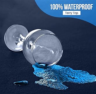 Utopia Bedding Waterproof Mattress Protector Twin Size, Premium Terry Mattress Cover 200 GSM, Breathable, Fitted Style with Stretchable Pockets (Navy)