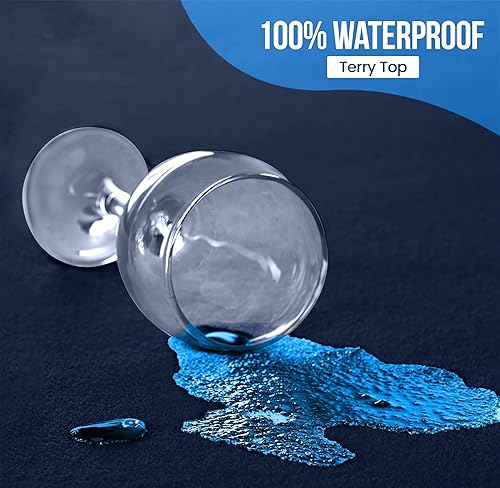 Miniatura 2 de Utopia Bedding Protector de colchón de rizo impermeable de alta calidad de 200 GSM, funda de colchón, transpirable, estilo ajustado con bolsillos
