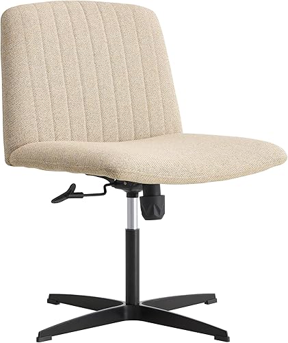 Miniatura 9 de Goujxcy Silla de oficina en casa, moderna silla de escritorio de tela de terciopelo copetudo, silla giratoria ajustable para oficina en casa, silla