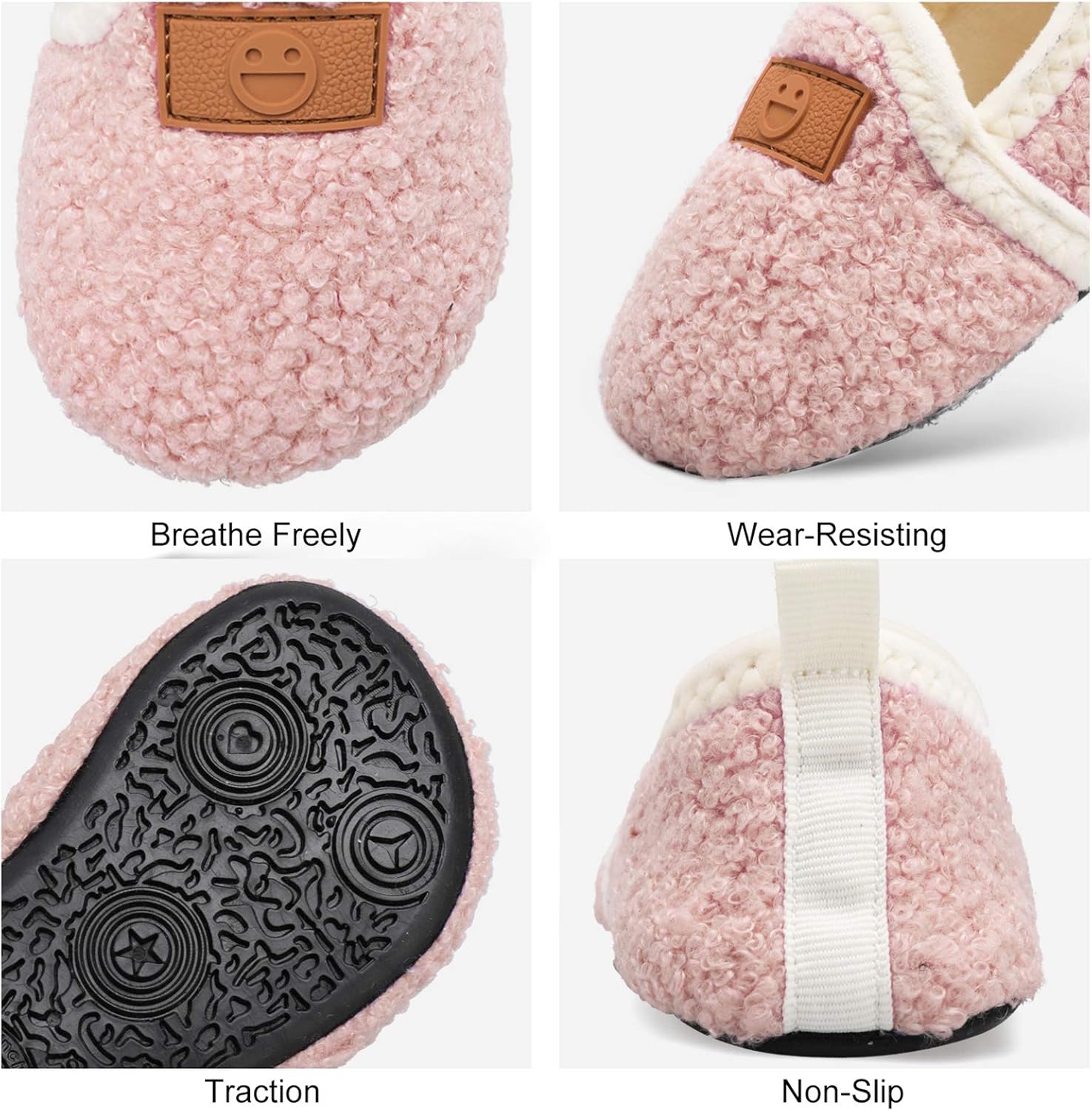  | L-RUN Toddler Boys Girls House Slippers Indoor Home Shoes Warm Socks for Kids | Slippers
