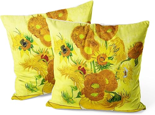 Berkin Arts Alphonse Mucha, fundas de cojín cuadradas decorativas para cojín, diseño de casa de campo, mezcla de poliéster, paquete de 2, 18 x 18