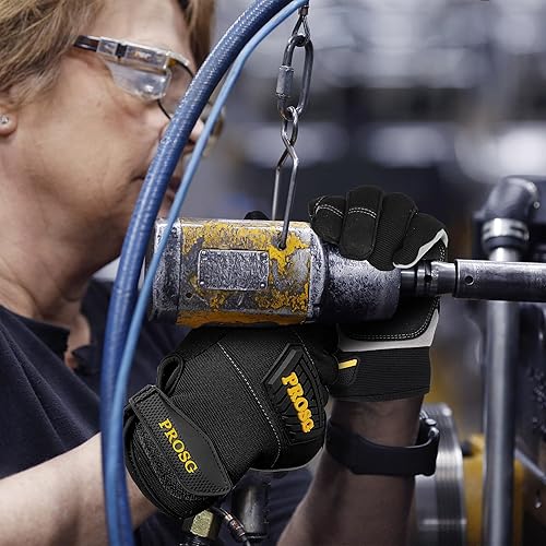 Miniatura 4 de Mens Work Gloves,Synthetic Leather Utility Mechanic Working Gloves,Strong Flexibility, Awesome Grip, Breathable, Black