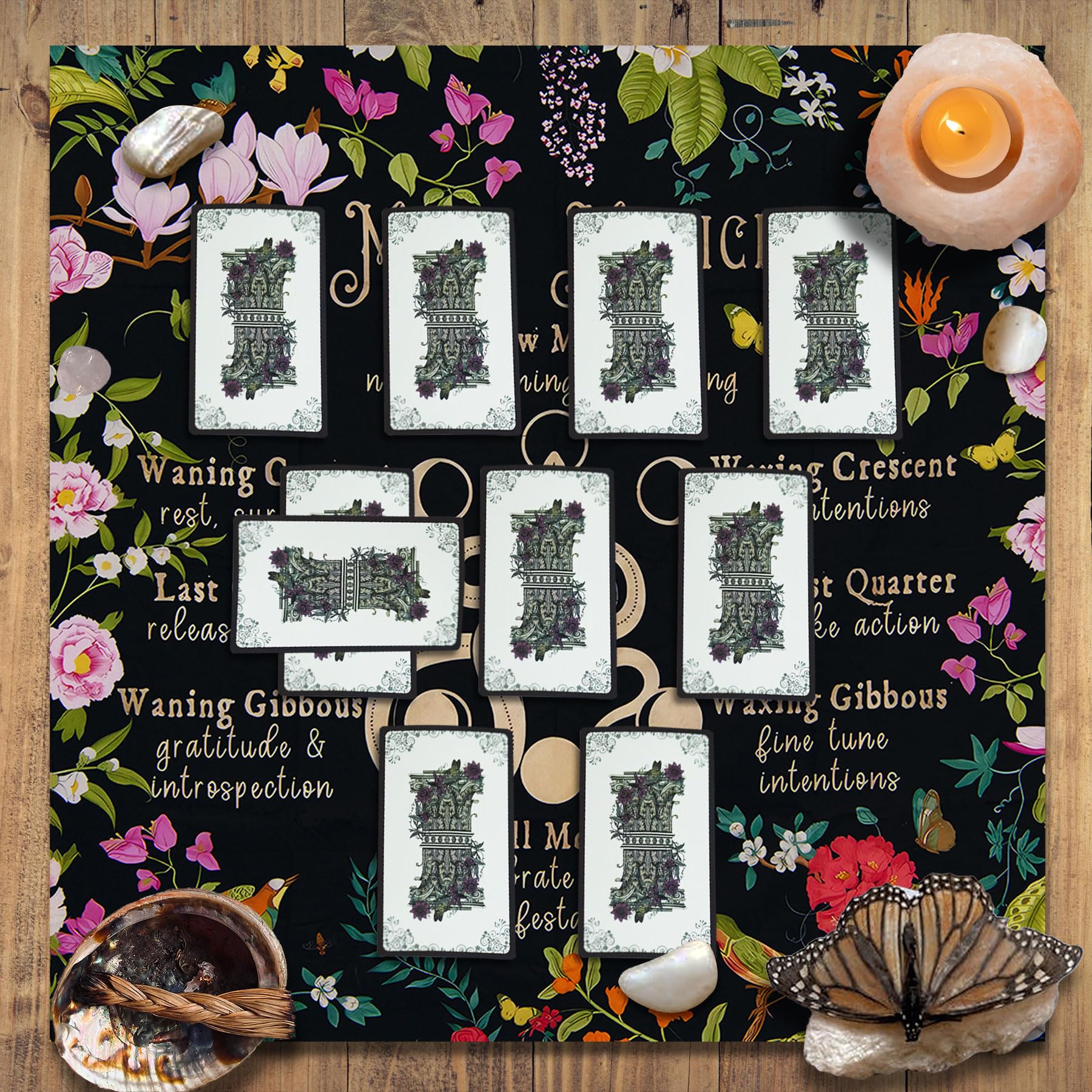 Knana Tarot - Tapete de tela para altar – seda para leer – accesorios de brujería – bolsa para tarjetas de tarot (serpiente negra Knana Tarot - Tapete de tela para altar – seda para leer – accesorios de brujería – bolsa para tarjetas de tarot (serpiente negra