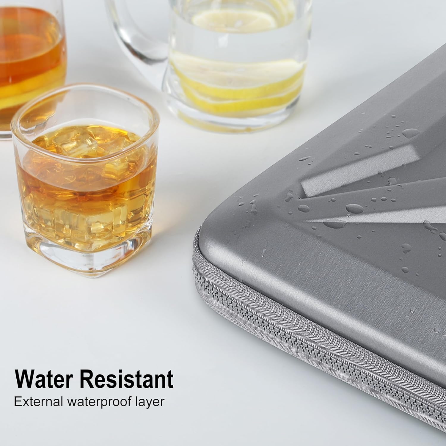 DOMISO 17-17.3 Inch Laptop Hard Case, Waterproof Shockproof Hard Shell Protective Laptop Sleeve with Handle for Dell XPS 17/Lenovo IdeaPad/Acer Aspire/HP Envy 17/LG gram 17, Silver - Image 7