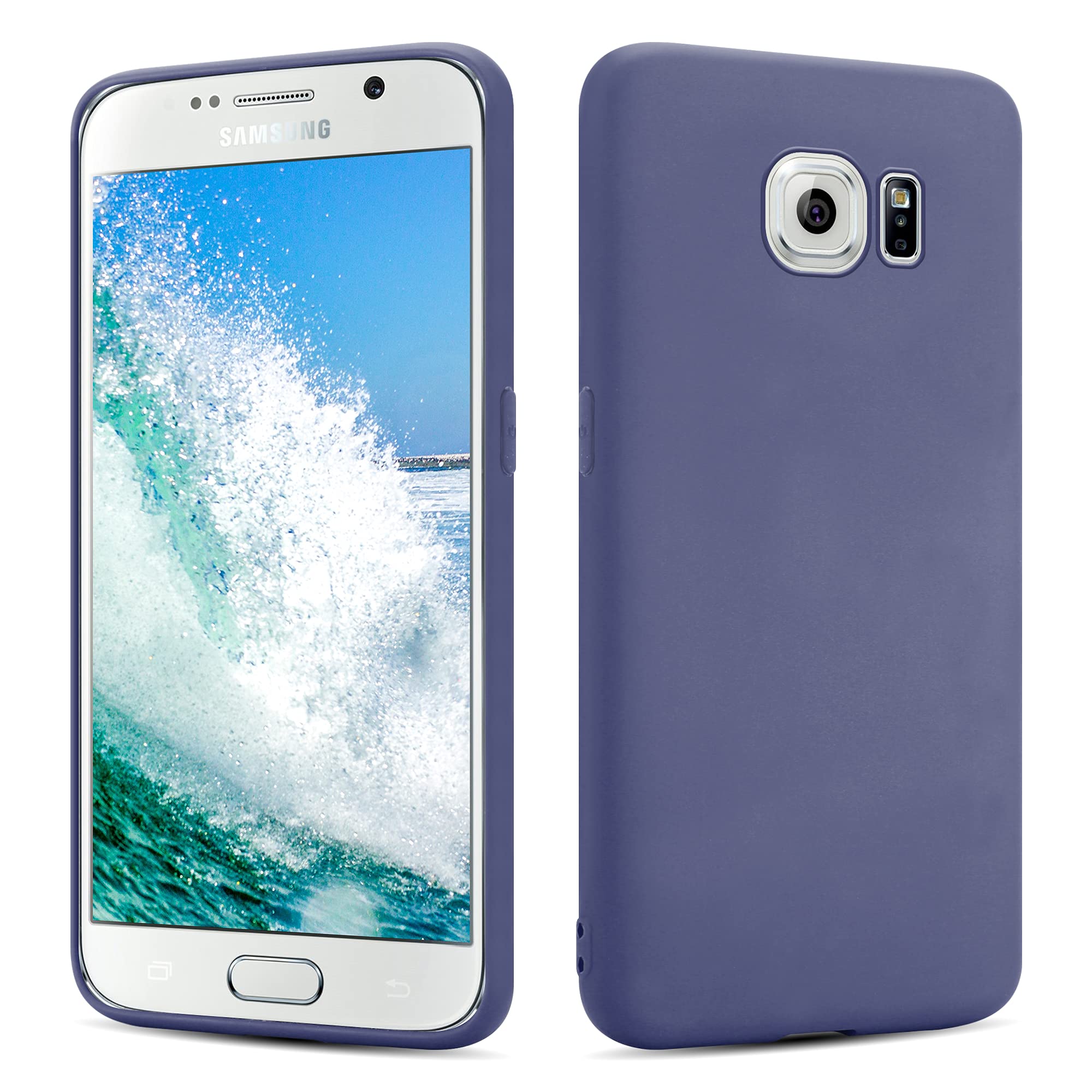 SHAANS Case For Samsung Galaxy S7 (NOT S7 EDGE) TPU Silicone Rubber Matt Finish Phone Cover (Navy Blue)