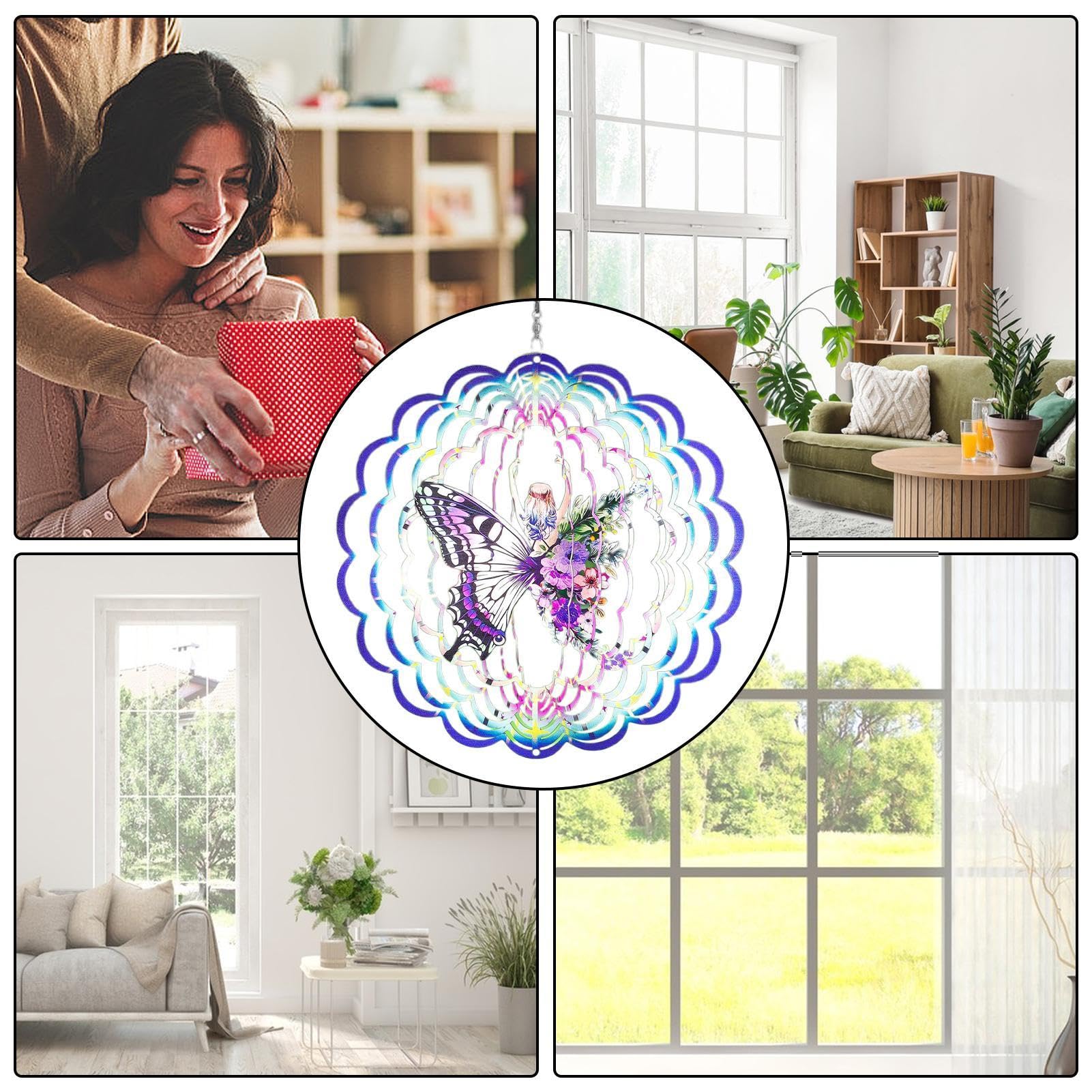 Carillon À Vent Papillon En Métal Pour Extérieur, Carillon À Vent En