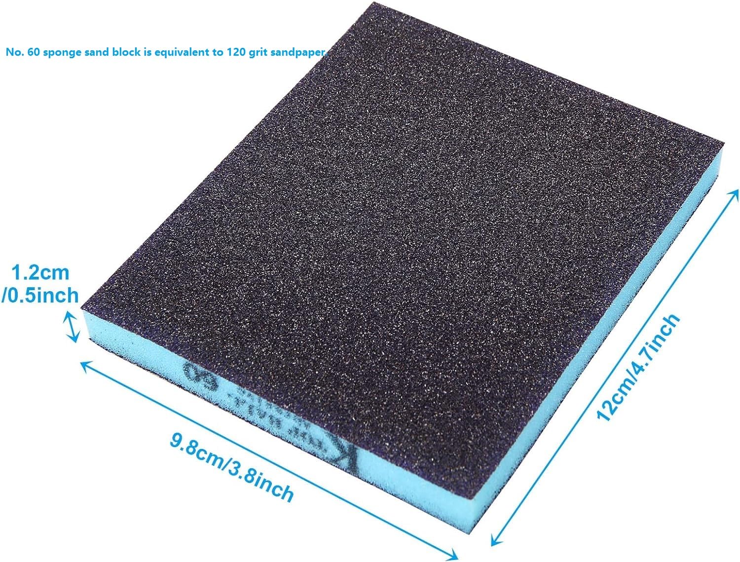 Spugne abrasive in schiuma, Confezione da 20 spugne abrasive, grana 120, blocchi for levigatura a umido e a secco, doppio uso