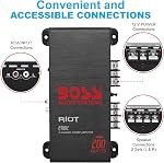 BOSS Audio R1002 Riot 200-Watt Full Range, Class A/B 2-8 Ohm Stable 2 Channel Amplifier, Black