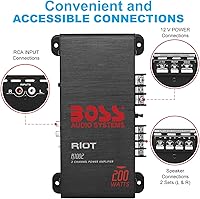 Vista 3 de Boss Din - Sistema de audio individual, 200 vatios 2 canales, Negro