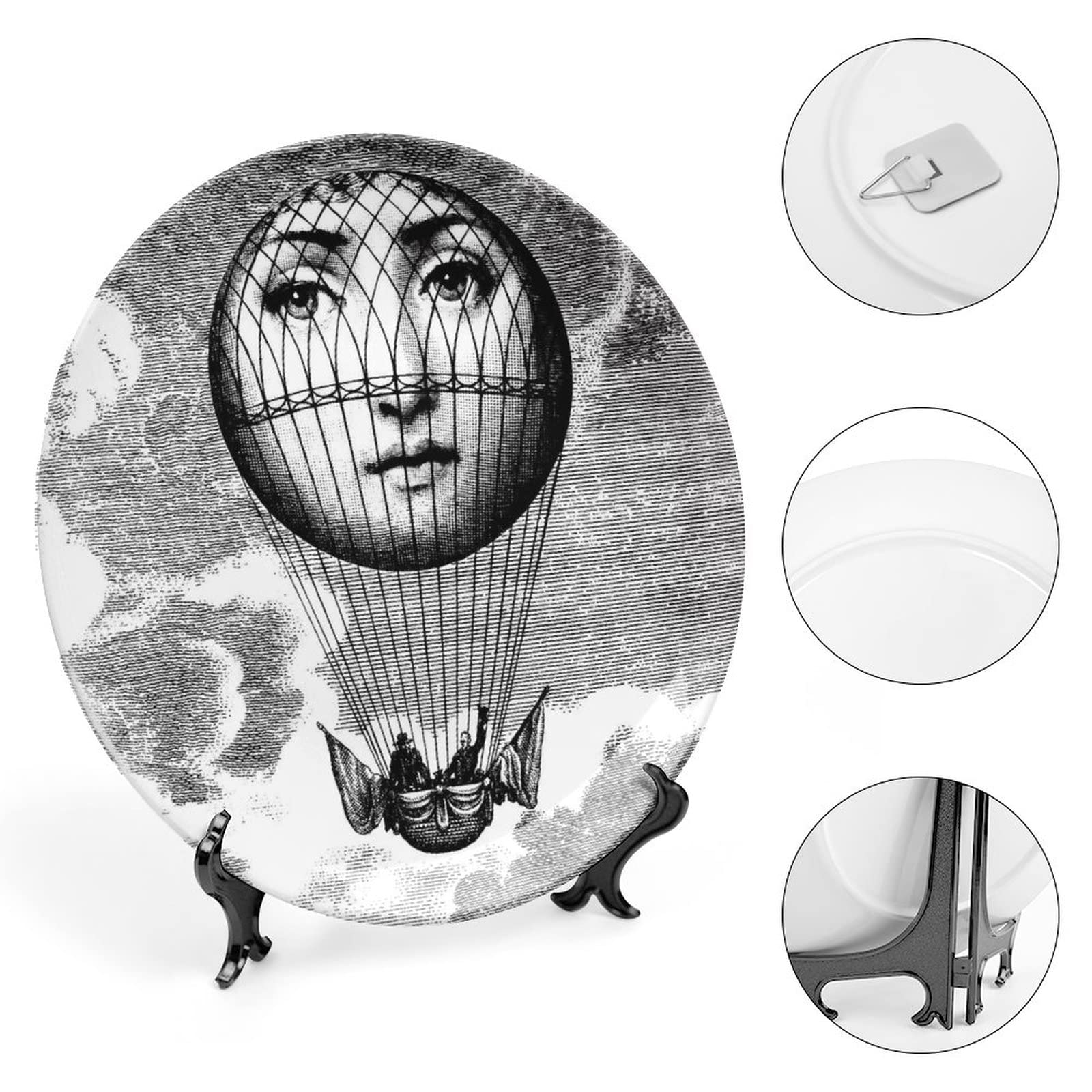 Lina Cavalieri - Piatto decorativo Fornase per il trucco del viso, decorazione da appendere alla parete, con staffa e gancio speciale a molla, stile - 38,4 cm