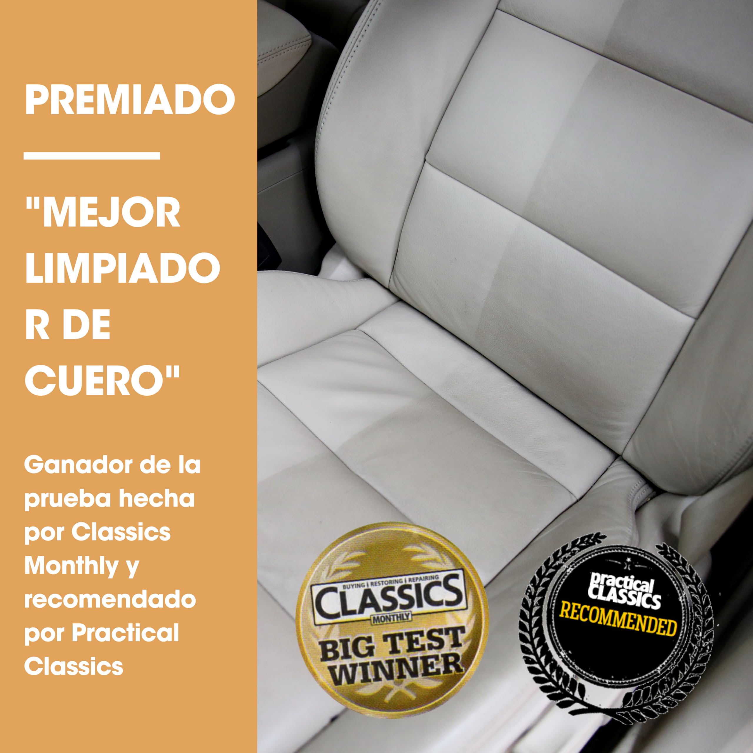 Kit completo de cuidado del cuero Furniture Clinic – Limpiador de cuero y Crema protectora del cuero para sofás y asientos de coche – 500 ml de Ultra Clean,500 ml de acondicionador de cuero y esponjas