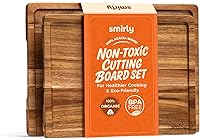 Vista 20 de SMIRLY Tabla de cortar de madera, juego de tablas de cortar de bambú, tabla de cortar y tablas de cortar de madera para cocina, tabla de cortar