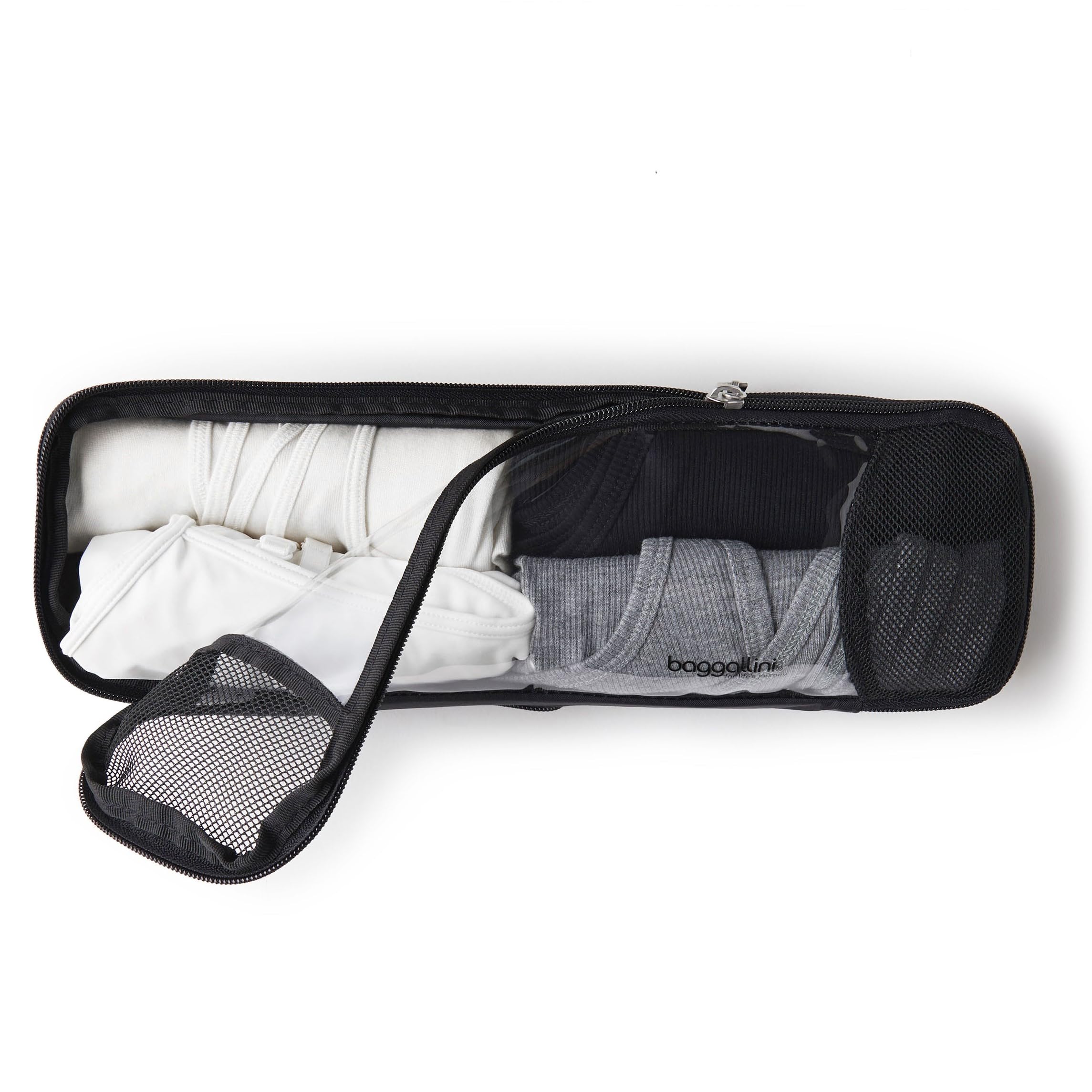 Baggallini Unisex-Adulto (solo bagagli) Cubo di compressione lungo, Nero (Nero) - LGC501