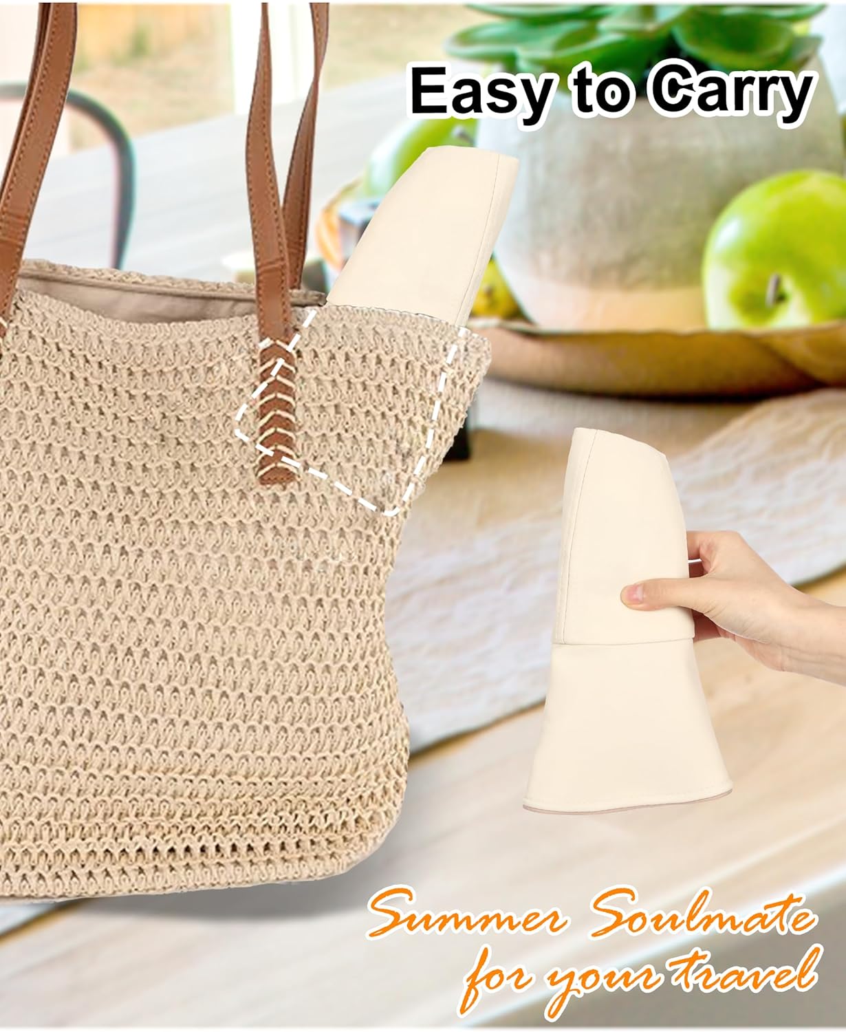 Sun Hat for Women Wide Brim Bucket Hats with Bow Ponytail Hole UV Protection Beach Cap for Summer UPF 50+ - Image 6