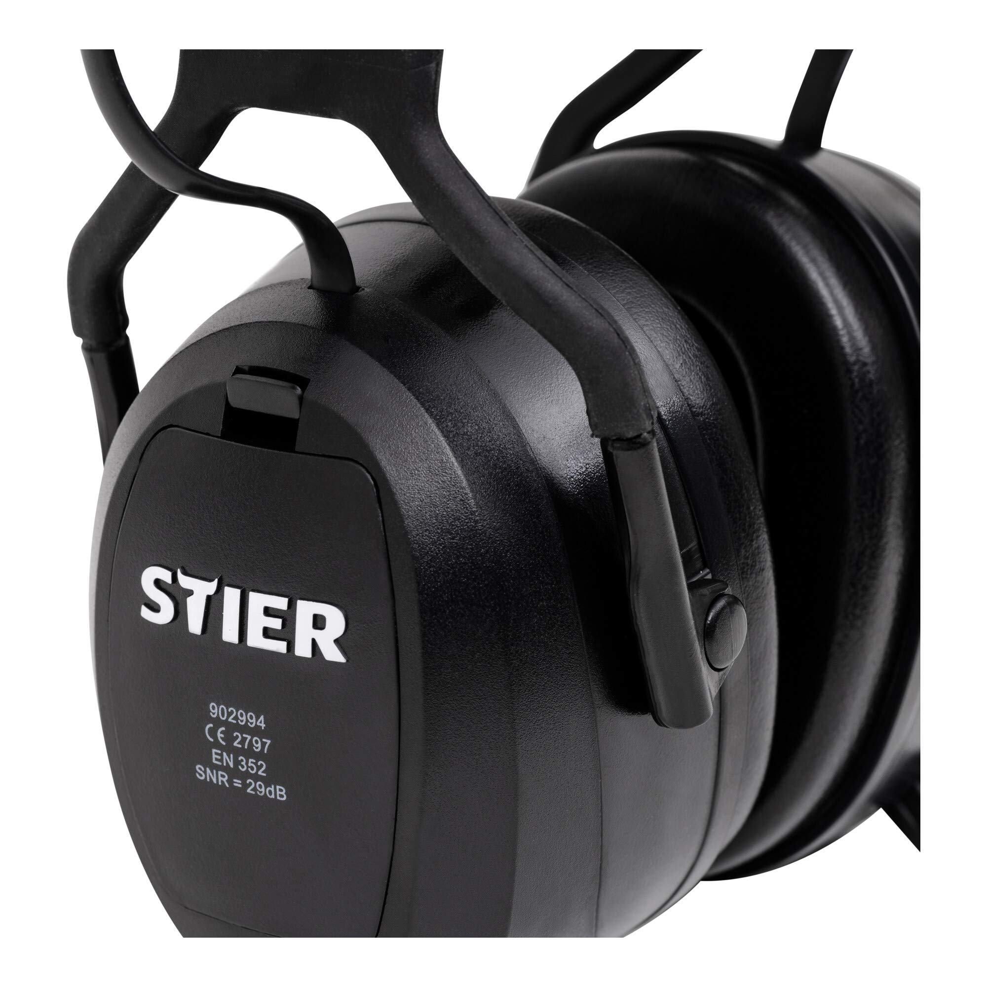 STIER Kapselgehörschutz, SNR 29 dB, CE zertifiziert, mit FM Radio, Bluetooth & AUX, Gehörschutz, 16h Nutzungsdauer, mit 4GB-SD Card, MP3-Dateien abspielen
