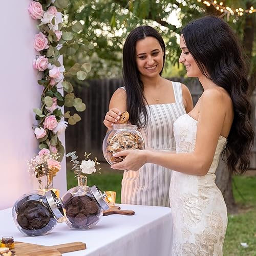 Miniatura 7 de Tarros de cristal para encimera de cocina (paquete de 3) recipientes de almacenamiento de alimentos de 75 onzas con tapas herméticas + marcador y