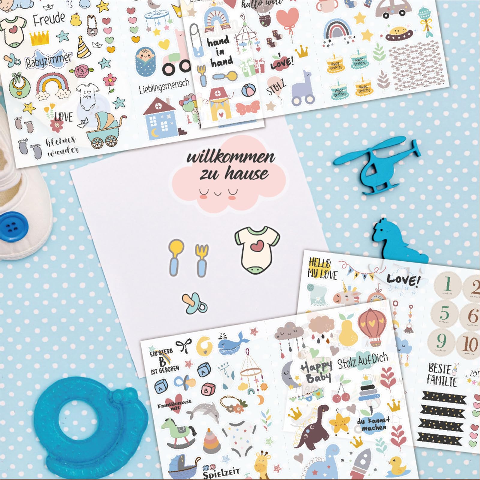 212 Stück Baby Sticker Set - Aufkleber Für Fotoalbum Und Scrapbooking