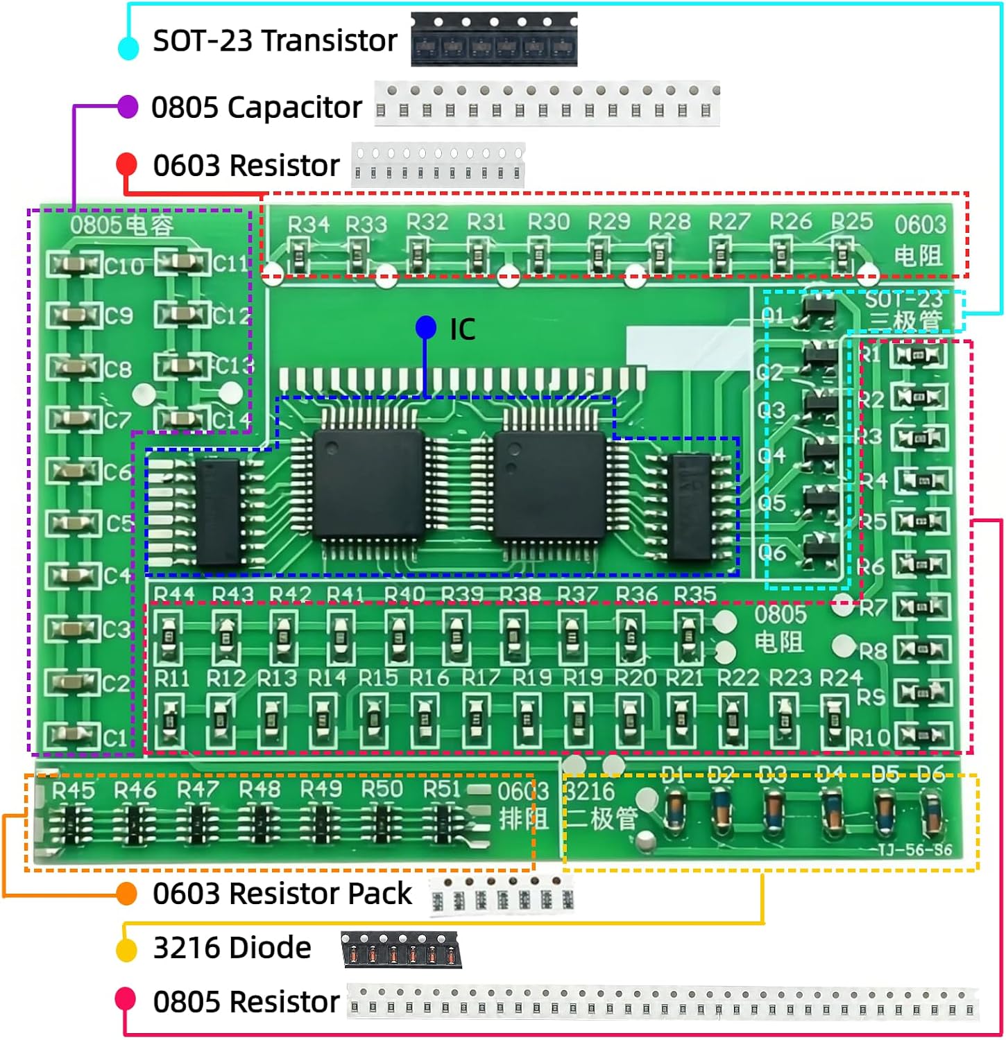 [2 Pack] SMD Soldering Practice Kit, SMT Components Solder Training Kits for Electronics, PCB Board Soldering Practice for Beginners and Adults, DIY Electronic Project