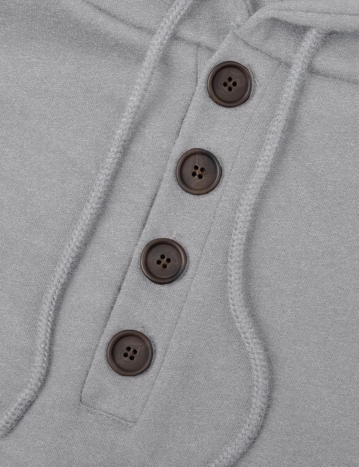 Ohoo Mens Henley Pullover Hoodie Sweatshirt Long Sleeve Lightweight with Kanga Pocke