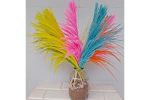 Neon Flowers: Mixed Pampas Grass Decor for Vibrant Home Accents
