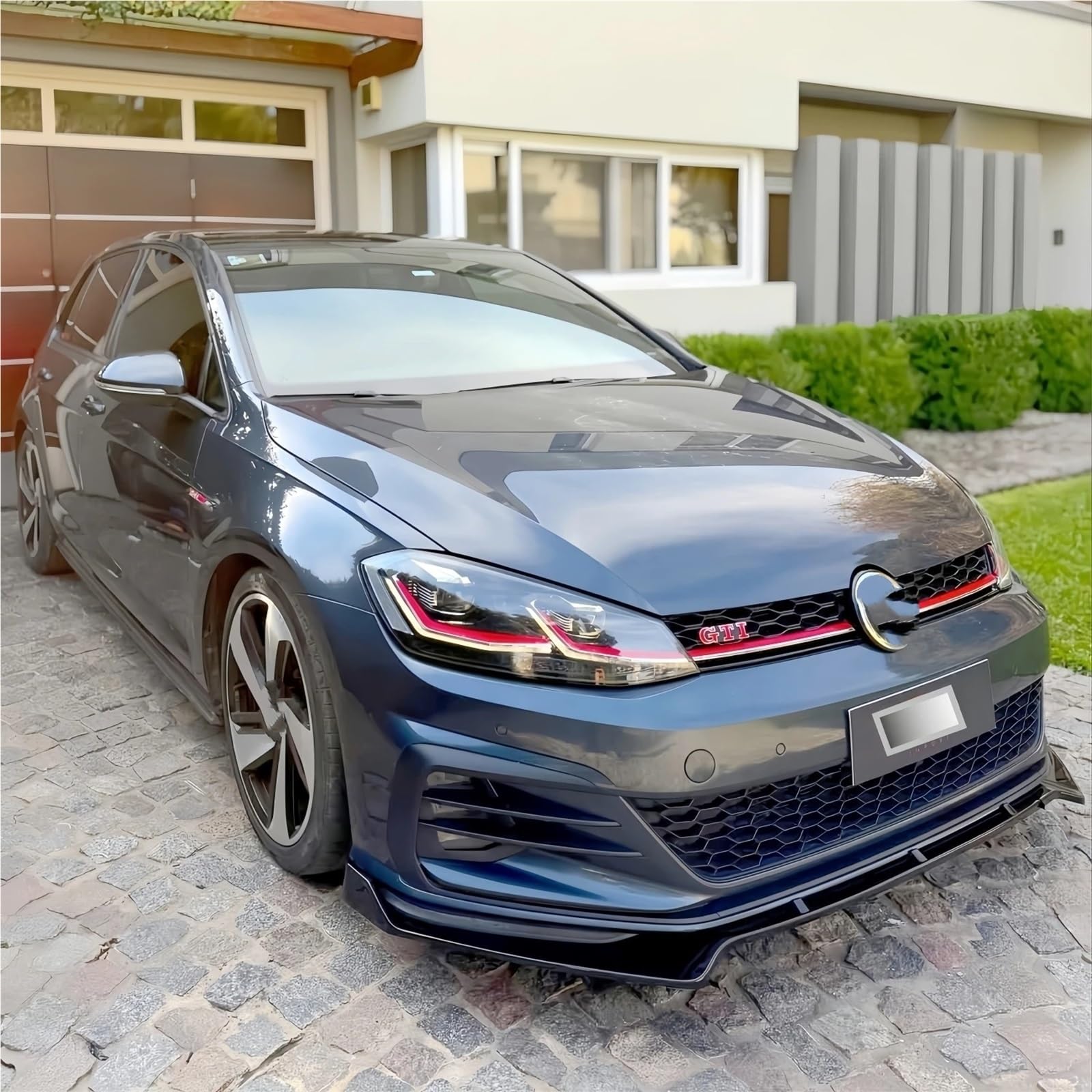 Maxton Style błyszczący czarny przedni zderzak samochodowy Splitter Lip kompatybilny z VW Golf 7 MK7 GTI GTD GTE R R-LTSI TDI 2013-2020 Tuning Bodylits(GTI GTD R R-Line)