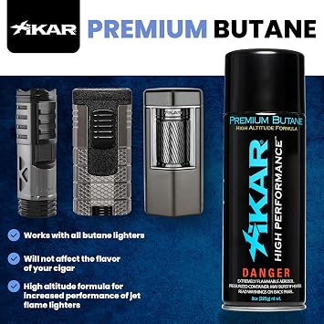 XIKAR PUROFINE Premium Butane Fuel Refill (400ml) 0 Impurities - Ultra Refined, Food Grade, Culinary Butane Refill for Torch & Lighter - Jet Flame Lighter Fuel & Kitchen Torch Refills (1 Pack/8oz)