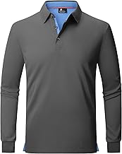 JACKETOWN Men's Polo Shirts Long Sleeve Golf Shirt Casual and Breathable T Shirt Spring Autumn Hiking Fishing Shirts