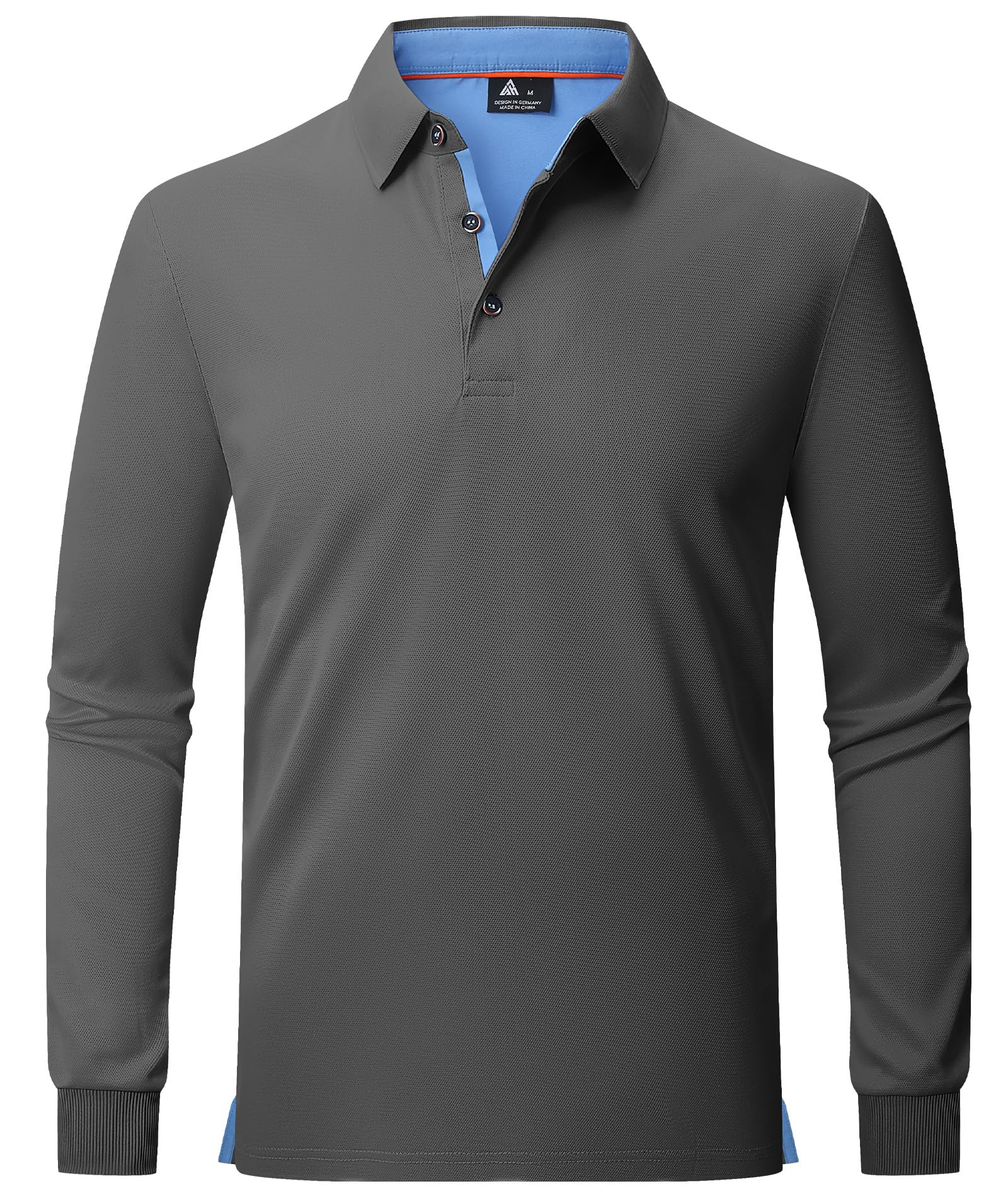 zitysport Poloshirts Herren Langarm Atmungsaktives Schnelltrocknend Langarmshirts Männer Sommer Knopfleiste T Shirts für Männer Casual Sport Shirt Basic Regular Fit Golf Polohemd