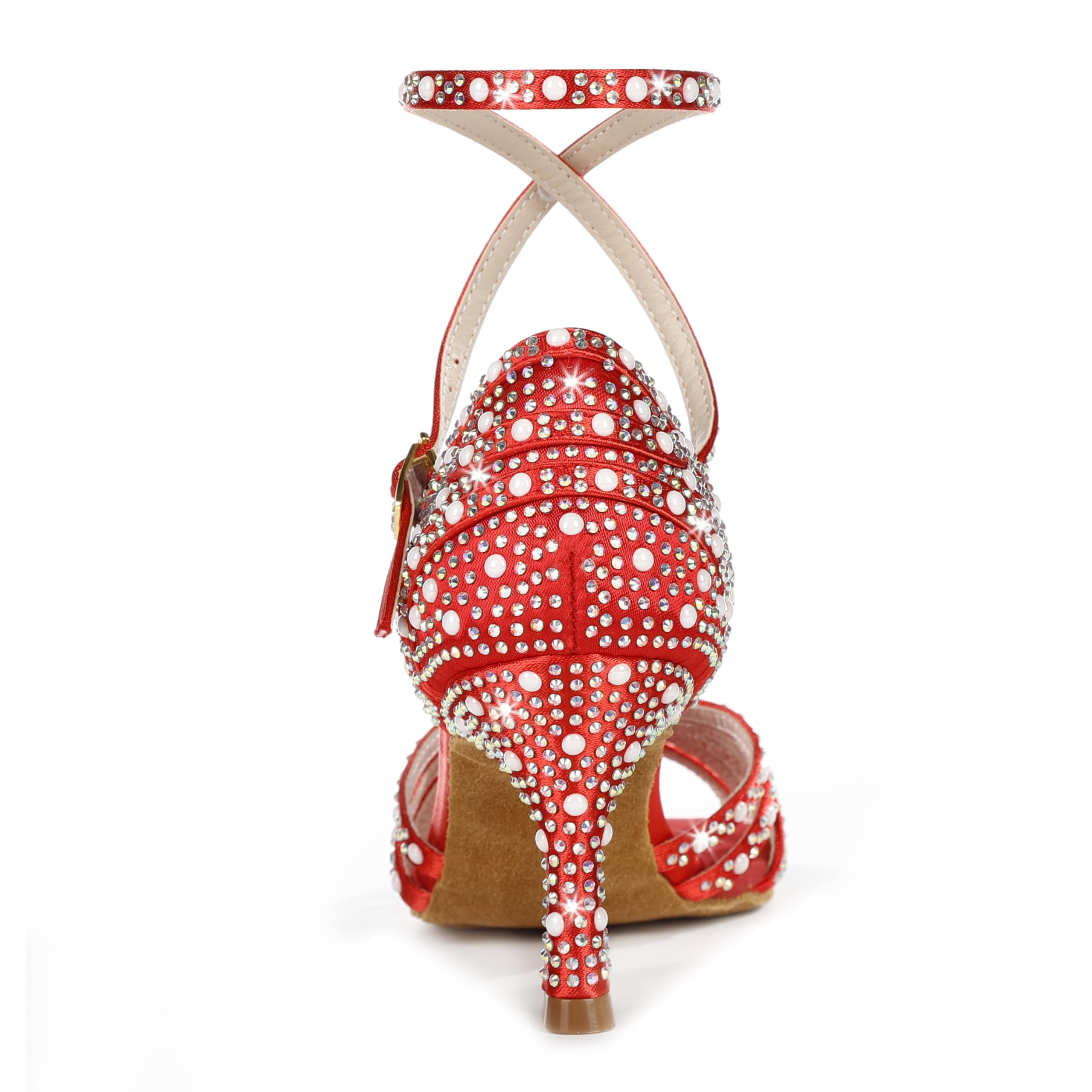 Latinsoul Y205-36 Scarpe da Ballo Latino da Donna con Tacco Alto e Strass Design Elegante con Cinturino Regolabile Scarpe comode per Ballo da Sala e Salsa