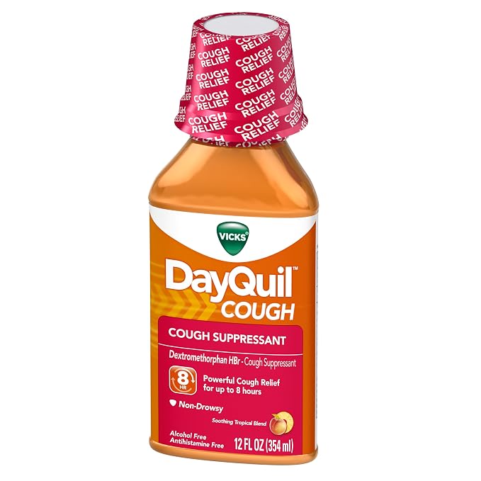 Amazon Com Vicks Dayquil Non Drowsy Daytime Cough Medicine Non Drowsy 8hr Cough Relief 12 Fl Oz Health Household