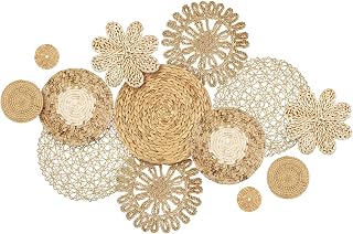 Glenmal 13-Piece Boho Woven Wall Baskets Set - Handmade Rattan Seagrass Hanging Decor for Bedroom Living Room Office