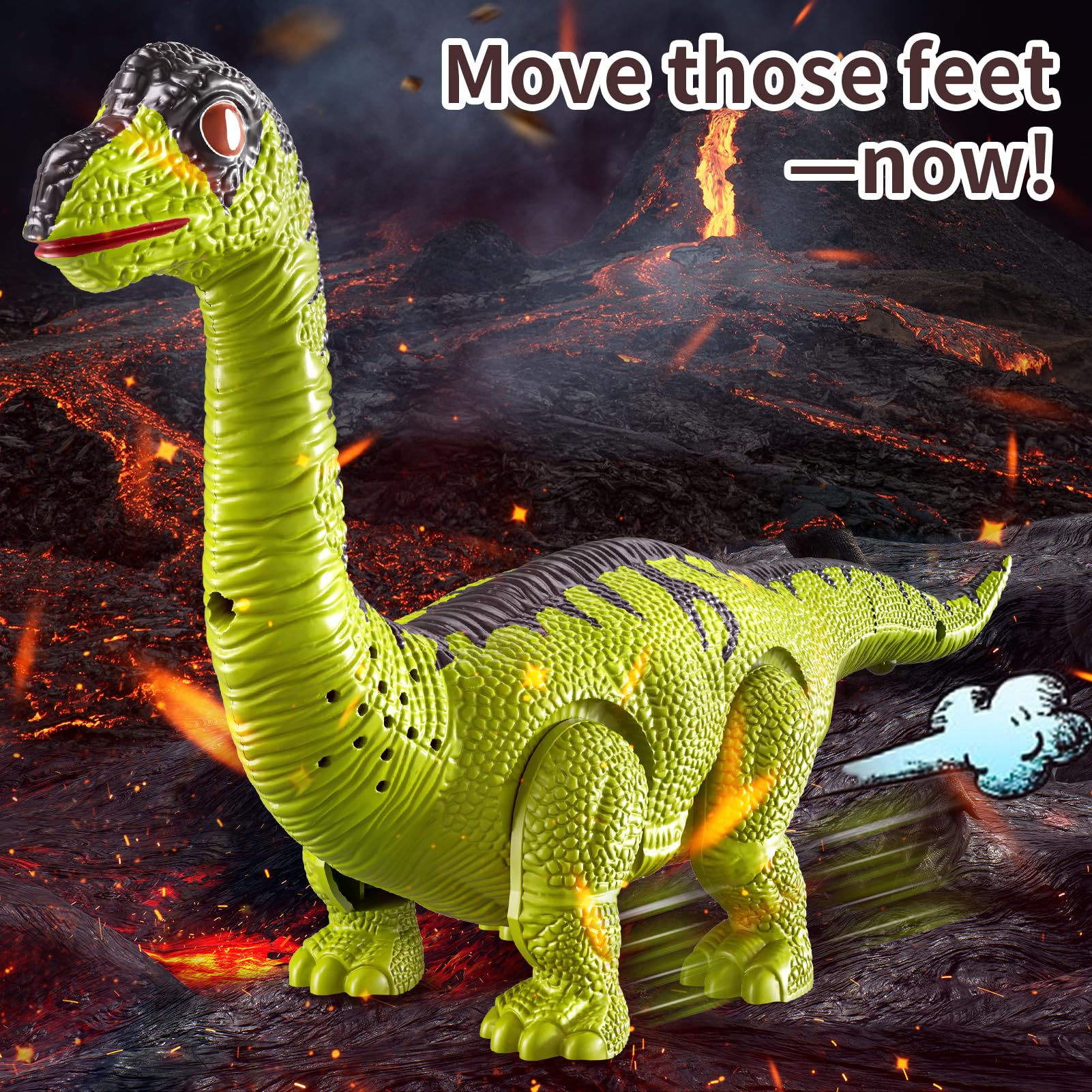 3-Pack Electronic Walking Dinosaur Toys for Toddlers 2-4, Moving Dinosaurs Toys with Lights, Roaring Sounds, T-Rex - Image 5