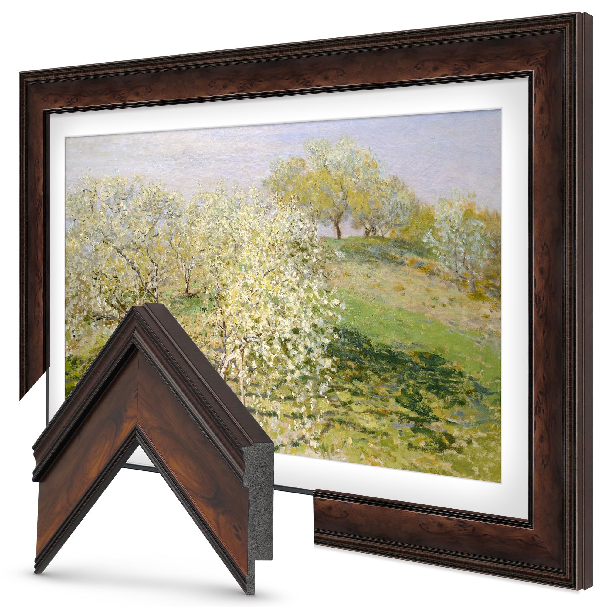 Burlwood 50" Premiere Deco TV Frame - Compatible ONLY with Samsung The Frame TVs (Fits 2021-2025, LS03A, LS03B, LS03C, LS03D, LS03FA)