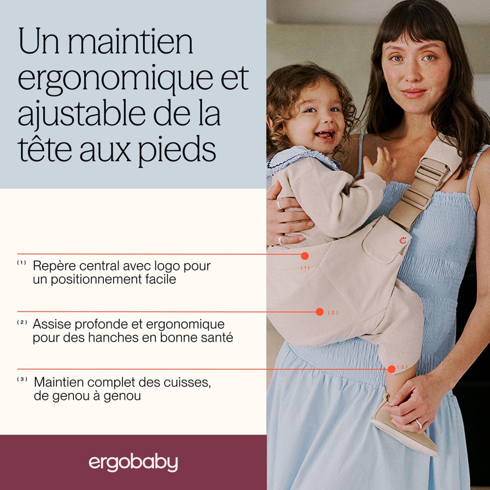 Ergobaby Upsie Sling ergonomiczny nosidełko dla niemowląt i małych dzieci w wieku od 6 miesięcy (7,7-20 kg), spontaniczne przejście między chodzeniem a transportem, Onyx Black