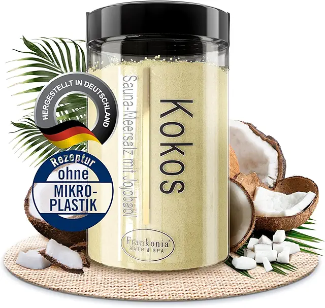 Frankonia Sauna Salz Peeling Kokos – 400 g Meersalz-Körperpeeling für alle Hauttypen