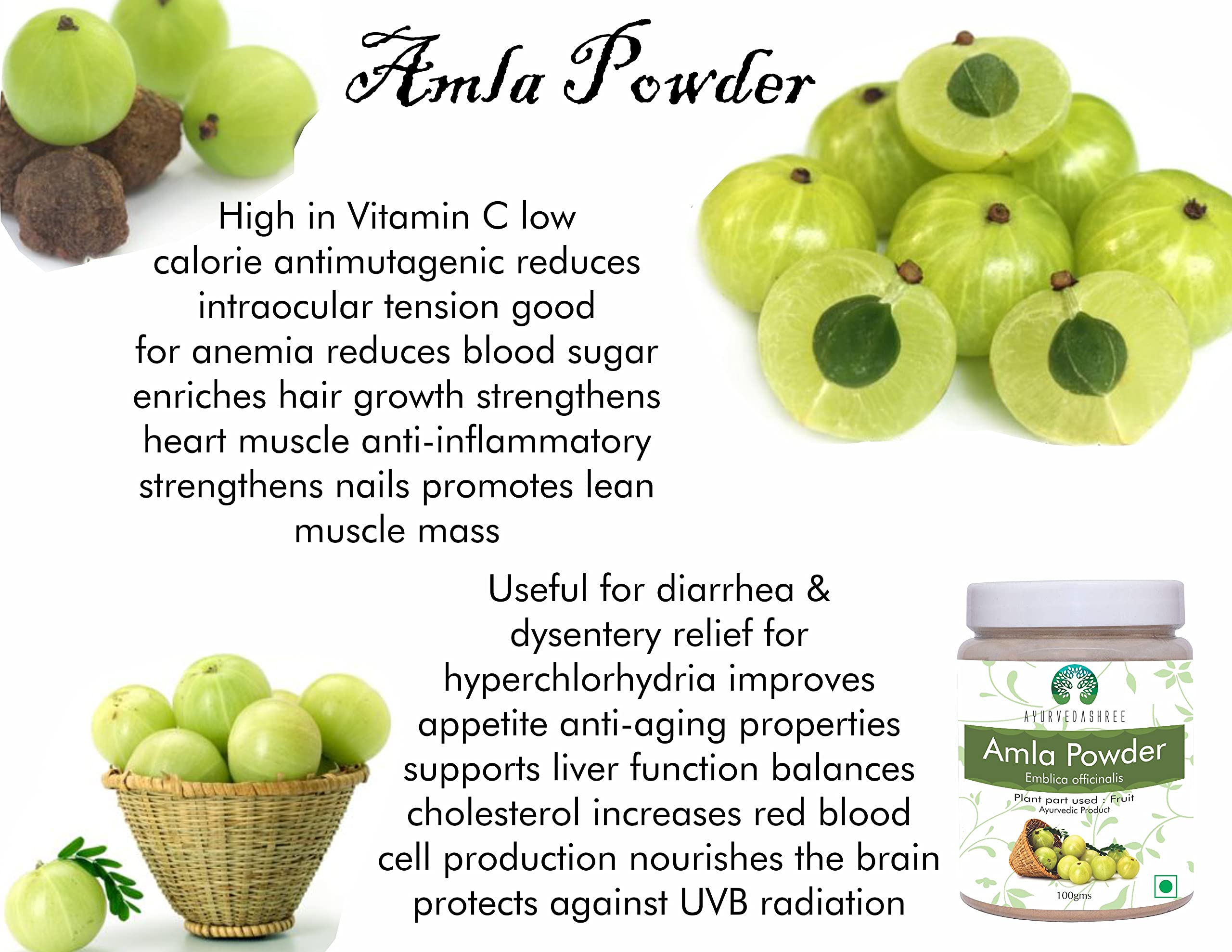 AYURVEDASHREE Amla Fruit Powder (Amalaki) 100 Gm — Amazon image 7