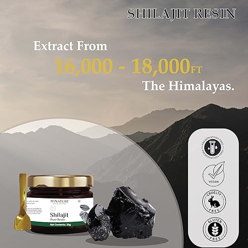 Miniatura 4 de minature Resina Shilajit pura  Shilajit de origen natural  0.71 oz (0.71 fl oz)  Contiene cuchara  Más de 80 minerales, aminoácidos  Fuente natural