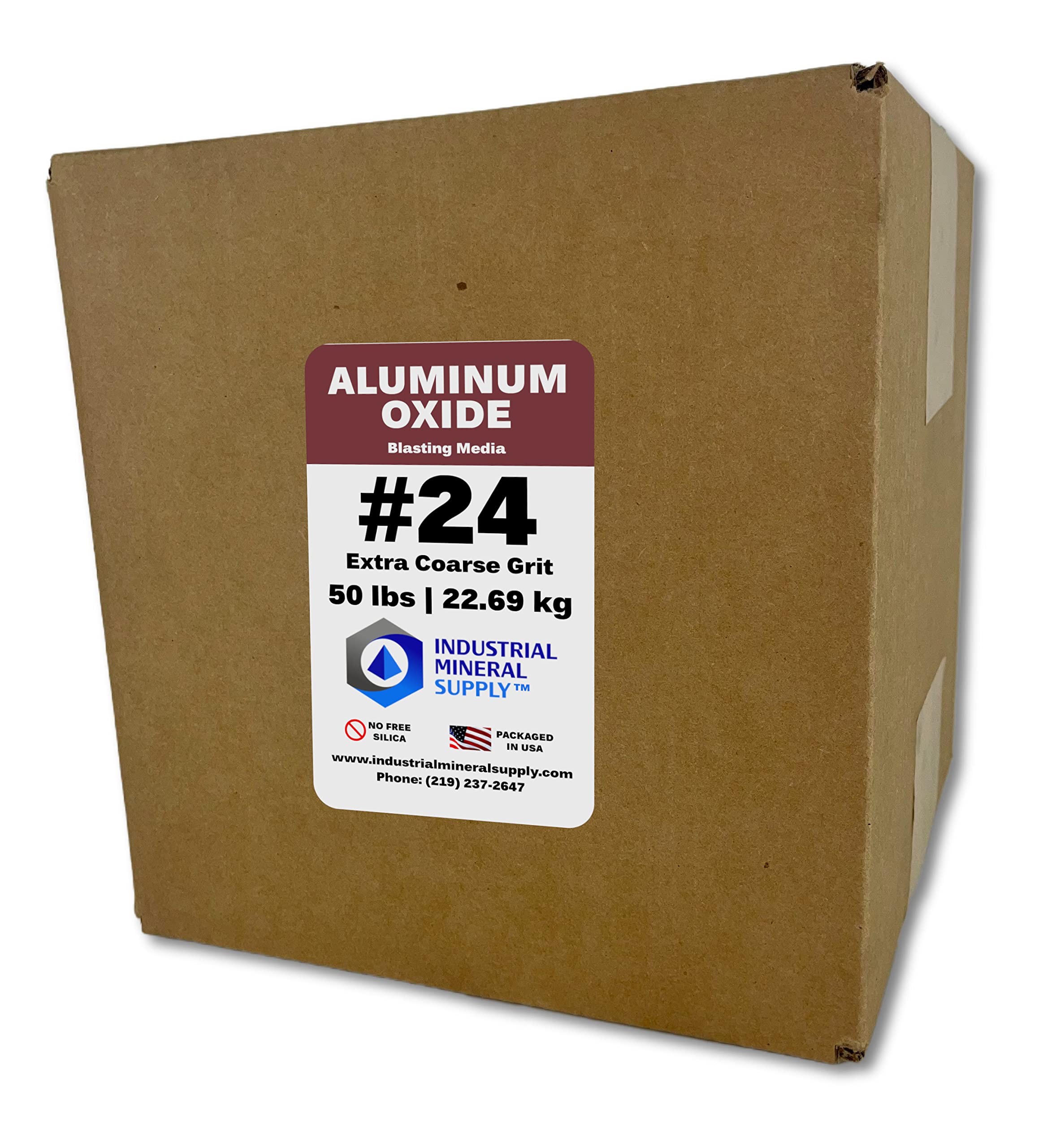 Aluminum Oxide - 50 lbs. or 22. 69 kg. - Sand Blasting Abrasive Media for Sandblasters, Sandblast Guns and Blast Cabinets (#24 Grit - Extra Coarse)