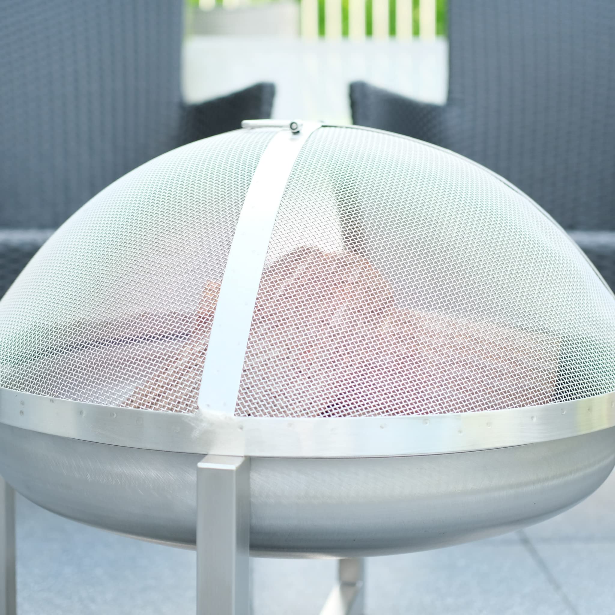 Parascintille in acciaio inox per braciere da fuoco, diametro 60 cm