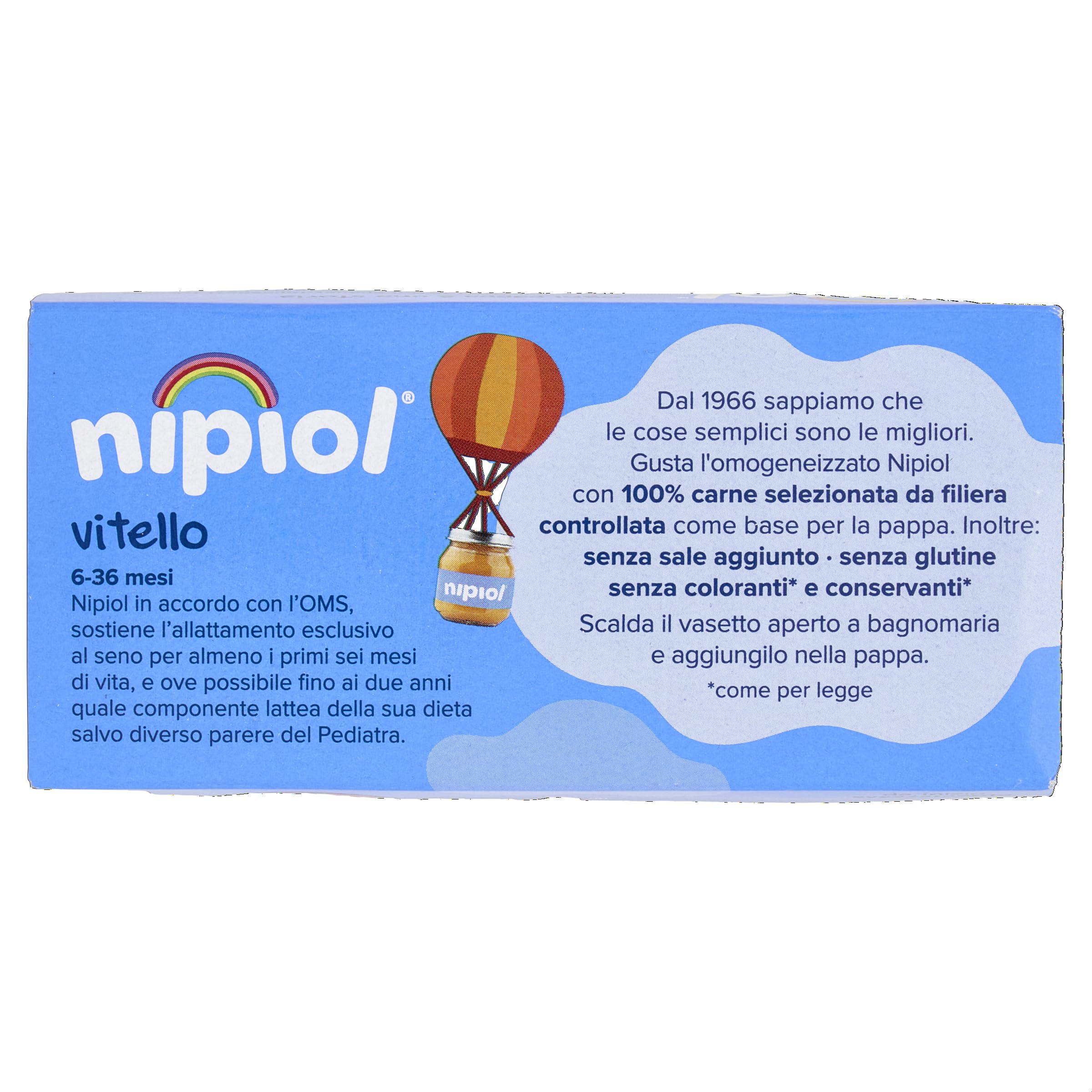 Nipiol Omogeneizzato Vitello - 2x120 g, 12 Confezioni