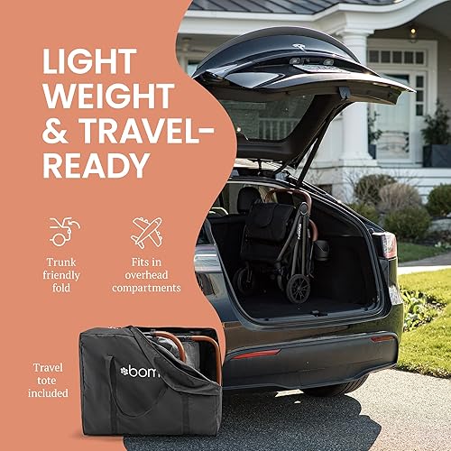 Miniatura 3 de Bombi Bbee V2 - Cochecito de bebé ligero  Cuero vegano de primera calidad, plegado con una sola mano, reclinación infinita, marco de aluminio de