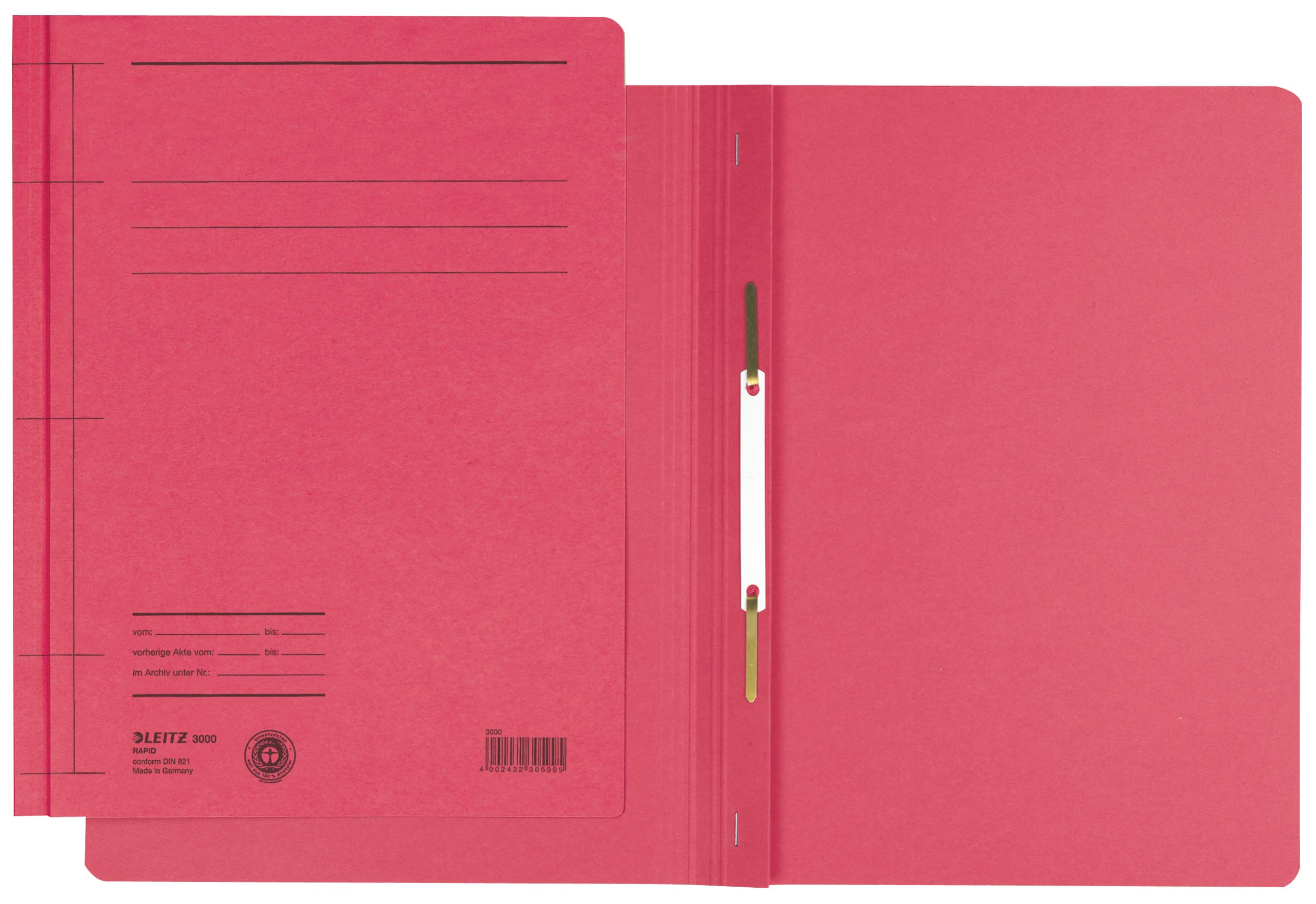 Esselte Leitz - Cartellina Rapid, formato A4, in cartone manila, 25 pezzi, colore: Rosso