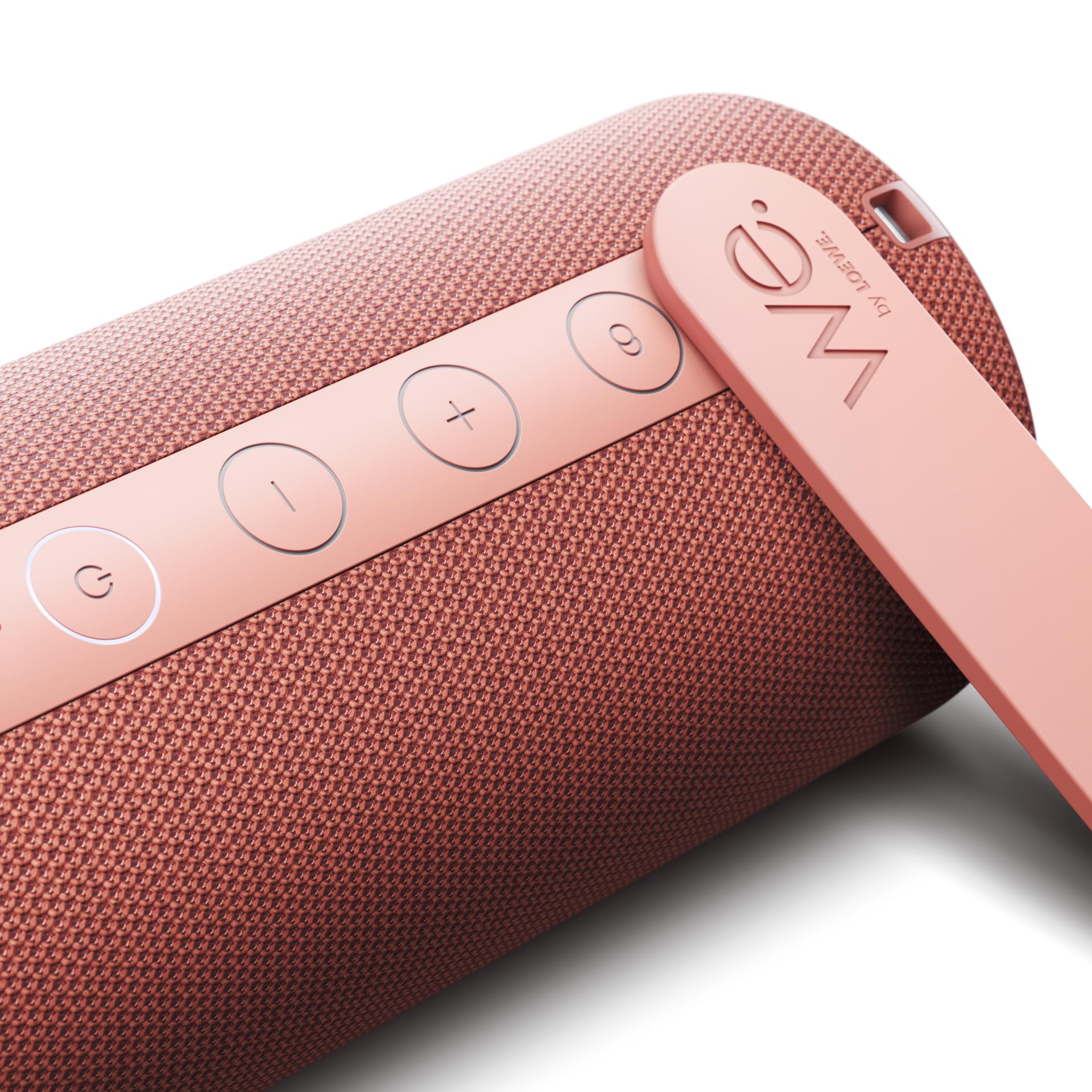 Loewe We. HEAR 1 Coral Red, altoparlante Bluetooth, 40W, resistente all'acqua, portatile, ricaricabile, batteria di 14 ore, per uso esterno e interno